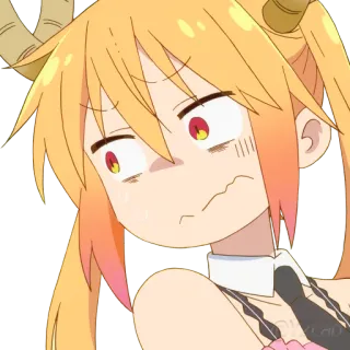 😣 Tohru Miss Kobayashi's Dragon Maid Anime, Rồng, Hầu gái, Tohru, Miss Kobayashi's Dragon Maid, Dễ thương telegram sticker