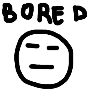 😑 BORED gelangweilt, emoji, gesicht, meme, lustig telegram sticker