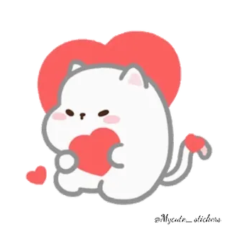 🐱 кот, сердце, любовь, милый, животное, стикер whatsapp sticker