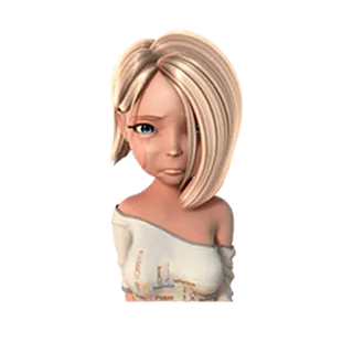 😊 smutny, płaczący, dziewczyna, kreskówka, rozczarowany, emocjonalny telegram sticker