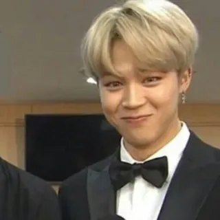 🌸 Jimin Чимин, BTS, K-pop, певец, знаменитость, галстук-бабочка whatsapp sticker