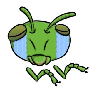 😭 inseto, gafanhoto, chorando, triste, desenho animado, emoji, adesivo telegram sticker