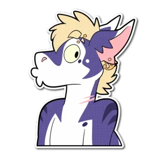 😙 Furry, Anthro, Cartoon, Tier, Aufkleber whatsapp sticker