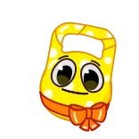 💪 cartone animato, carino, giallo, nastro, personaggio, sorriso telegram sticker