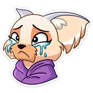 😭 cachorro, chorando, triste, animal, lágrimas, desenho animado telegram sticker