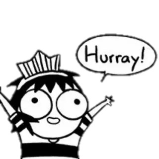 😍 Hurray! cartone animato, festa, gioia, allegria, emozione telegram sticker