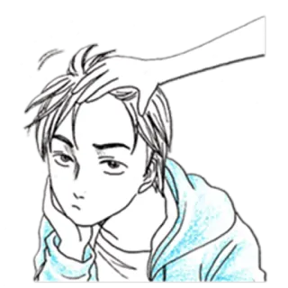 😒 Anime, Manga, Junge, Haustier, Hand telegram sticker