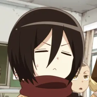 🧣 Mikasa Ackerman Attack on Titan Anime, Sticker, Manga, Attaque des Titans, Mikasa telegram sticker