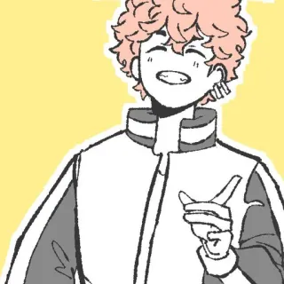 👍 Аниме, Персонаж, Мультфильм, Улыбка, Счастливый, Молодежь telegram sticker