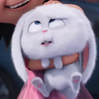 😕 Snowball The Secret Life of Pets bunny, rabbit, cartoon, animal, cute, pet telegram sticker