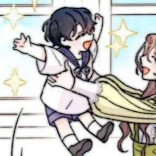 🧸 Estilo anime, Personagem de desenho animado, Celebração, Positivo, Kawaii, Fofo whatsapp sticker