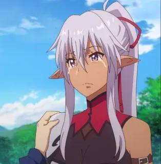 🥲 Anime, Elfo, Llorando, Triste, Dibujo animado, Mujer, Personaje whatsapp sticker