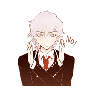 👎 No! аниме стиль, мальчик, нет, отрицание whatsapp sticker