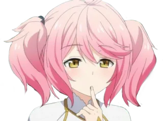 😳 Anime, Mädchen, Pinke Haare, Süß, Charakter, Illustration telegram sticker