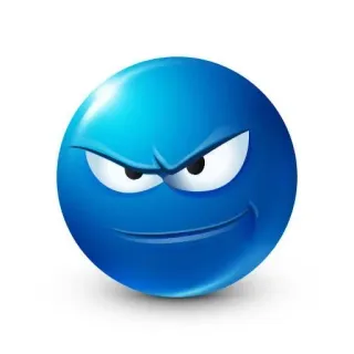 🌟 Emoji, Blauw, Stemming, Expressie, Gezicht whatsapp sticker