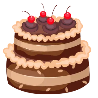 🍰 торт, шоколадный торт, десерт, сладкое, еда, вишня, многослойный торт telegram sticker