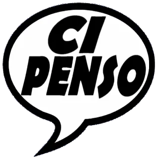 🤔 CI PENSO italiano, espressione, testo, fumetto telegram sticker
