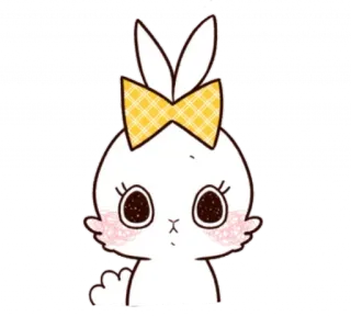 🙂 coelho, fofo, animal, desenho, laço, orelhas telegram sticker