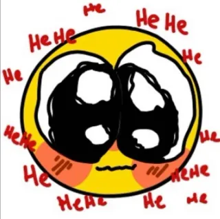 😍 He He He He He He He He He He He He He He He Emoji, Meme, Carino, Divertente, Giallo, Cartone animato telegram sticker