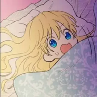 👑 Dessin animé, Fille, Enfant, Lit, Mignon, Animé telegram sticker