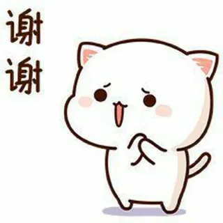 🍓 谢谢 kucing, lucu, terima kasih, memohon, kawaii whatsapp sticker