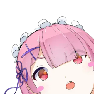 😲 Ram Re:Zero − Starting Life in Another World Anime, Charakter, Ram, Re:Zero, pinke Haare, süß, gucken telegram sticker