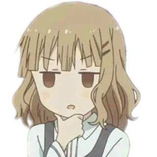 🤔 动漫, 卡通, 思考, 困惑, 怀疑, 疑问 telegram sticker