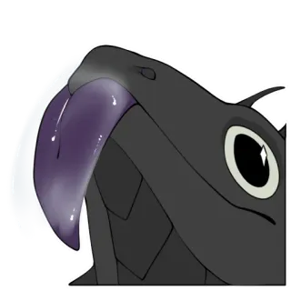 👅 serpent, reptile, animal, dessin animé, langue, noir, vipère whatsapp sticker