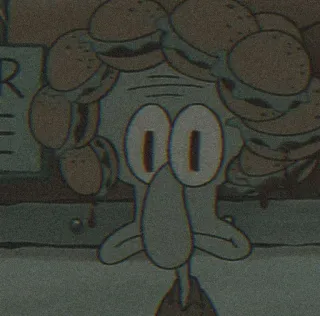 🧃 Squidward SpongeBob SquarePants Squidward, Spongebob, cartoon, burger, sad whatsapp sticker