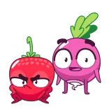 🤪 erdbeere, rübe, cartoon, gemüse, lustig, sticker telegram sticker