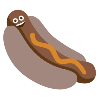 💩 cachorro-quente, comida, emoji, desenho animado, mostarda, lanche telegram sticker