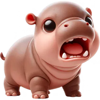 😤 hipopótamo, animal, fofo, desenho animado, vida selvagem, mamífero, zoo telegram sticker