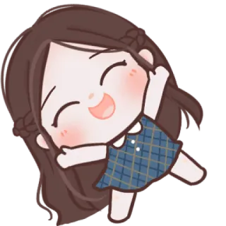 🧸 dessin animé, fille, joyeux, illustration, gai telegram sticker