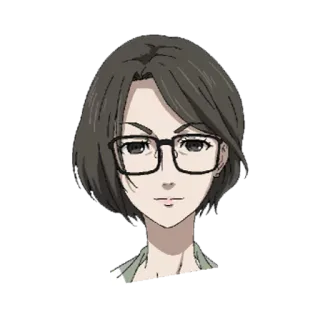 😏 Аниме, Женщина, Очки, Персонаж, Портрет telegram sticker