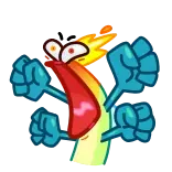 🤬 cartoon, rainbow, angry, character, expression, funny telegram sticker