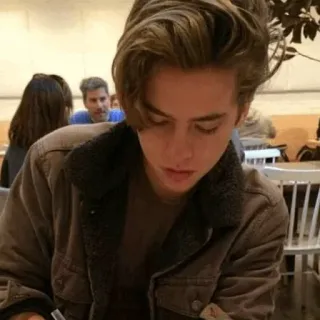 😕 männlich, Person, braune Jacke, Restaurant, drinnen whatsapp sticker
