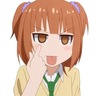 😛 anime, girl, middle finger, offensive, cartoon telegram sticker