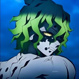 💚 Gyokko Demon Slayer Gyokko, Demon Slayer, Lua Superior Cinco, Anime, Demônio telegram sticker