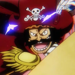 😄 Gol D. Roger One Piece Anime, Pirate, Crâne, Moustache, One Piece, Gol D. Roger telegram sticker