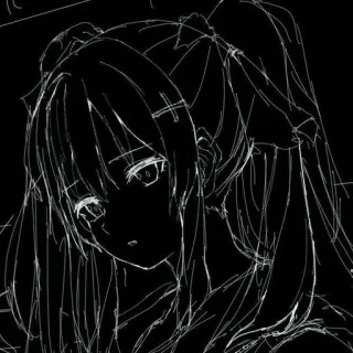 💓 动漫少女, 素描, 插画, 数字艺术, 漫画, 卡通 telegram sticker