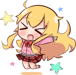 😄 애니메이션, 치비, 귀여운, 소녀, 카와이 telegram sticker