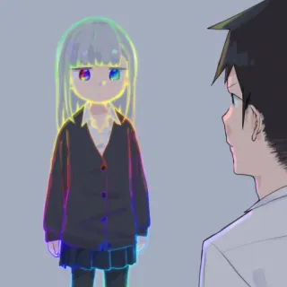 🥴 Аниме, Девушка, Парень, Мультфильм, Школьная форма, Милый, Манга telegram sticker