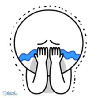 😭 ร้องไห้, เศร้า, น้ำตา, อารมณ์, การ์ตูน, สติกเกอร์ telegram sticker