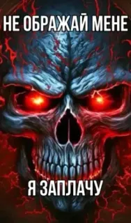 😢 НЕ ОБРАЖАЙ МЕНЕ
Я ЗАПЛАЧУ Schädel, Gruselig, Dunkel, Text, Russisch whatsapp sticker