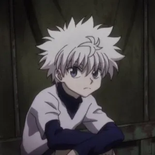 😐 Killua Zoldyck Hunter x Hunter อนิเมะ, มังงะ, คิรัวร์, คิรัวร์ โซลดิ๊ก, Hunter x Hunter, ตัวละคร, ผมขาว, น่ารัก telegram sticker