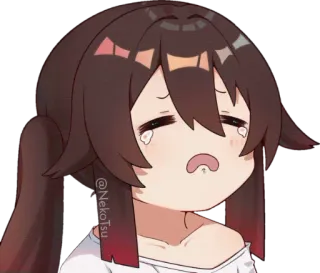 🥲 @NekoTsu animé, pleurer, triste, émotionnel, kawaii, mignon, avatar, profil whatsapp sticker