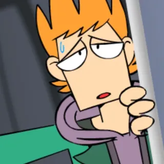😓 Matt Eddsworld การ์ตูน, กังวล, เหงื่อ, เหนื่อยล้า, ตัวละคร whatsapp sticker
