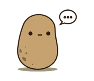 💬 ... Kartoffel, Cartoon, Essen, süß, denken telegram sticker