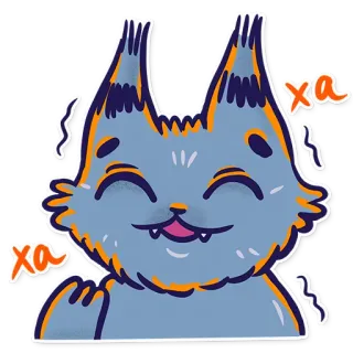😁 ха ха gato, rindo, feliz, animal, desenho animado, adesivo whatsapp sticker