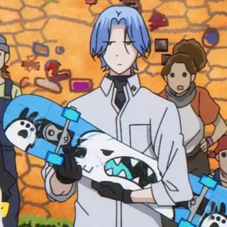 💎 anime, skateboard, character, cartoon, manga, skateboarding telegram sticker